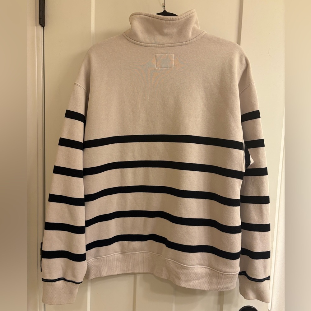 Abercrombie & Fitch Vintage Stripe Essential Sunday Half-Zip Sweatshirt - Picture 5 of 6